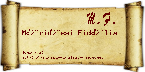 Máriássi Fidélia névjegykártya